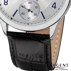 Regent Herren Armbanduhr Analog GM-2118 Handaufzug Lederband schwarz URGM2118