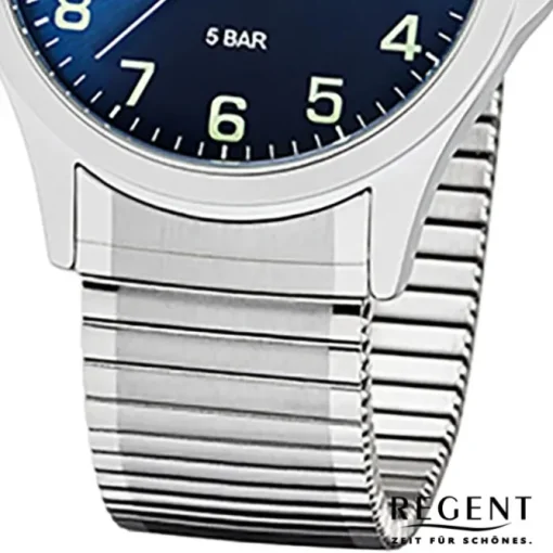Regent Herren Armbanduhr Analog 1242414 Quarz-Uhr Metall silber UR1242414