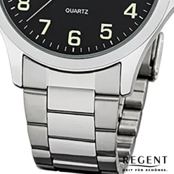 Regent Herren Armbanduhr Analog 1152411 Quarz-Uhr Metall silber UR1152411