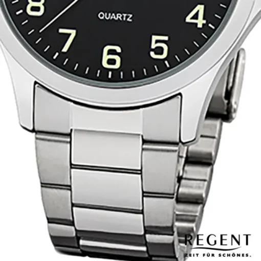 Regent Herren Armbanduhr Analog 1152411 Quarz-Uhr Metall silber UR1152411