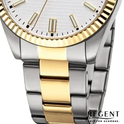 Regent Herren Armbanduhr Analog Metallarmband silber gold UR1162588
