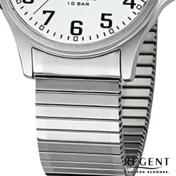 Regent Herren Armbanduhr Analog Edelstahlarmband silber URF1433