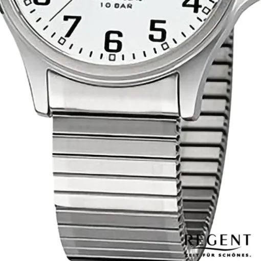 Regent Herren Armbanduhr Analog Edelstahlarmband silber URF1433