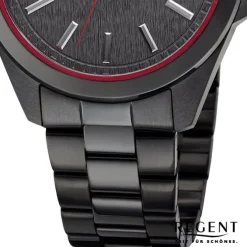 Regent Herren Armbanduhr Analog Metallarmband schwarz URBA815