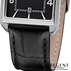 Regent Herren Armbanduhr Analog Lederarmband schwarz URF1264