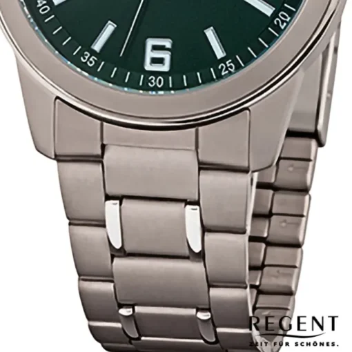 Regent Herren Armbanduhr Analog Metallarmband grau silber URF1447