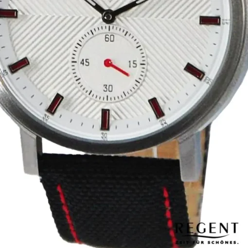 Regent Herren Armbanduhr Analog Lederarmband schwarz rot UR1111576