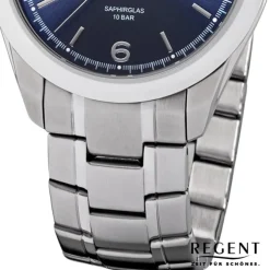 Regent Herren Armbanduhr Analog F-1193 Quarz-Uhr Metall silber URF1193