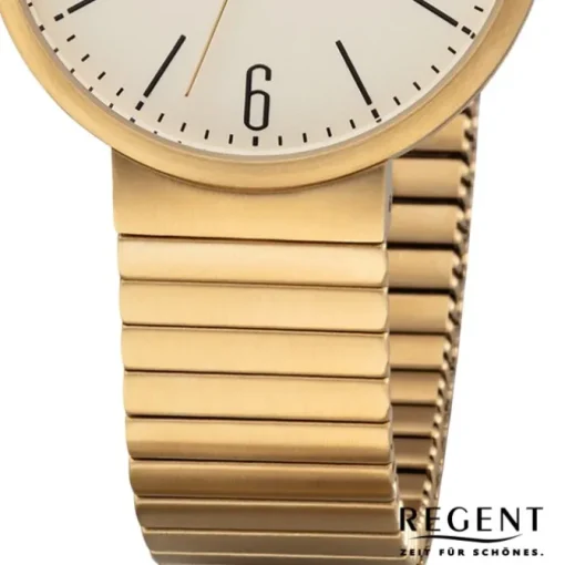 Regent Herren Armbanduhr Analog F-1201 Quarz-Uhr Metall silber URF1201
