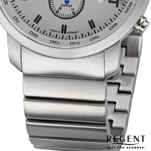 Regent Herren Armbanduhr Analog GM-2111 Quarz-Uhr Metallband silber URGM2111