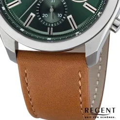 Regent Herren Armbanduhr Analog Lederarmband hellbraun URBA766