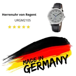 Regent Herren Armbanduhr Analog GM-2105 Automatik Lederband schwarz URGM2105