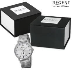 Regent Herren Armbanduhr Analog Metallarmband silber URBA533