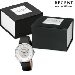 Regent Herren Armbanduhr Analog Lederarmband schwarz URBA722