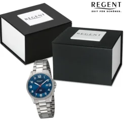 Regent Herren Armbanduhr Analog Titanarmband silber URBA776