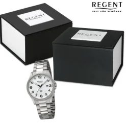 Regent Herren Armbanduhr Analog Titanarmband silber URBA777