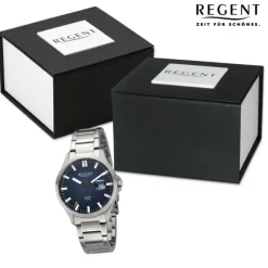Regent Herren Armbanduhr Analog Metallarmband silber URBA792