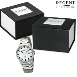 Regent Herren Armbanduhr Analog Metallarmband silber URBA795