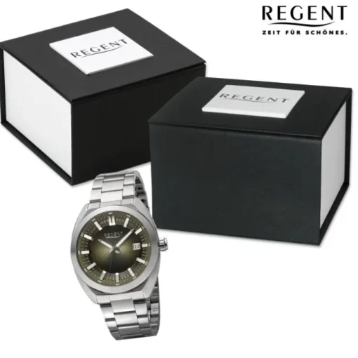 Regent Herren Armbanduhr Analog Metallarmband silber URBA825