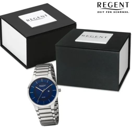 Regent Herren Armbanduhr Analog Metallarmband silber URBA724