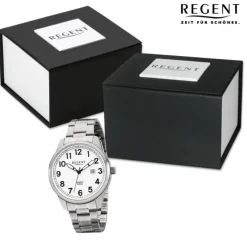 Regent Herren Armbanduhr Analog Metallarmband silber URF1275