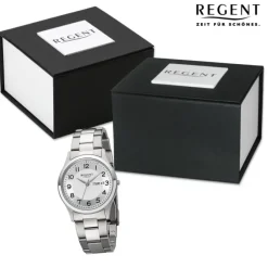 Regent Herren Armbanduhr Analog Metallarmband silber URF1276