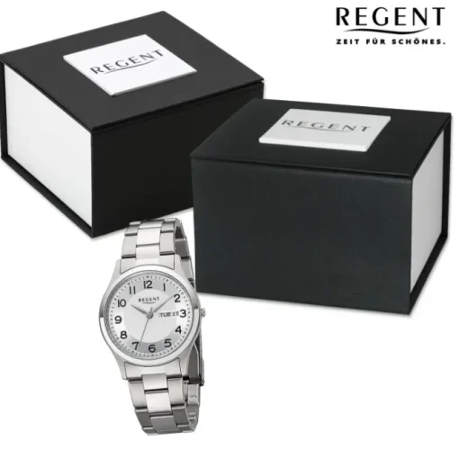 Regent Herren Armbanduhr Analog Metallarmband silber URF1276
