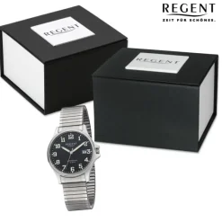 Regent Herren Armbanduhr Analog Edelstahlarmband silber URF1350