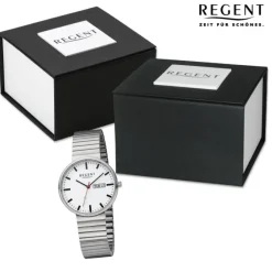 Regent Herren Armbanduhr Analog Edelstahlarmband silber URF1354