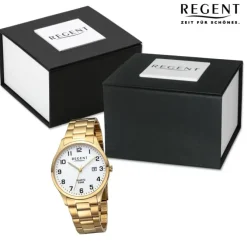 Regent Herren Armbanduhr Analog Metallarmband gold URF1418