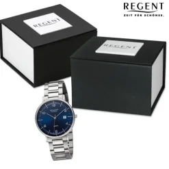 Regent Herren Armbanduhr Analog Metallarmband silber URF1520