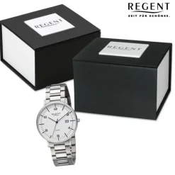 Regent Herren Armbanduhr Analog Metallarmband silber URF1521