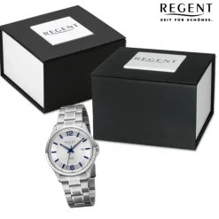 Regent Herren Armbanduhr Analog Metallarmband silber URF1525