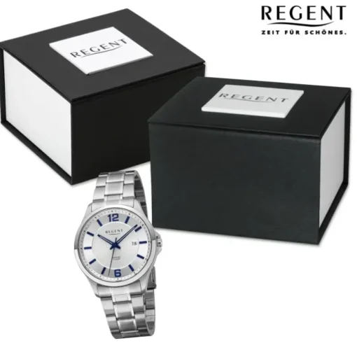 Regent Herren Armbanduhr Analog Metallarmband silber URF1525