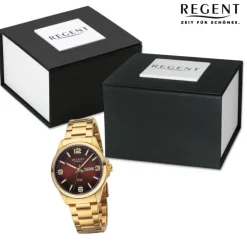 Regent Herren Armbanduhr Analog Metallarmband gold URF1530