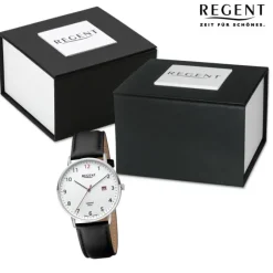 Regent Herren Armbanduhr Analog Lederarmband schwarz URGM2302