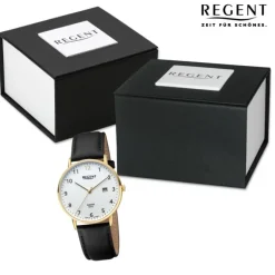 Regent Herren Armbanduhr Analog Lederarmband schwarz URGM2303