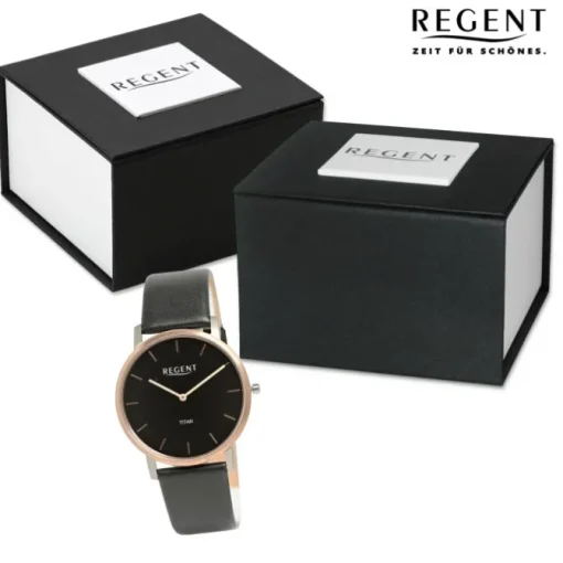 Regent Herren Armbanduhr Analog Lederarmband schwarz UR1094069