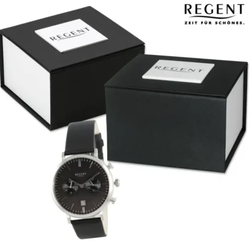 Regent Herren Armbanduhr Analog Lederarmband schwarz UR1111523