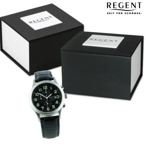 Regent Herren Armbanduhr Analog Lederarmband schwarz UR1112504