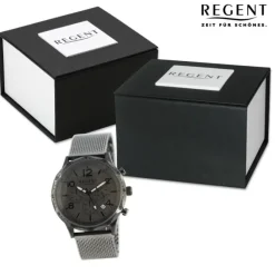 Regent Herren Armbanduhr Analog Metallarmband grau UR1151547