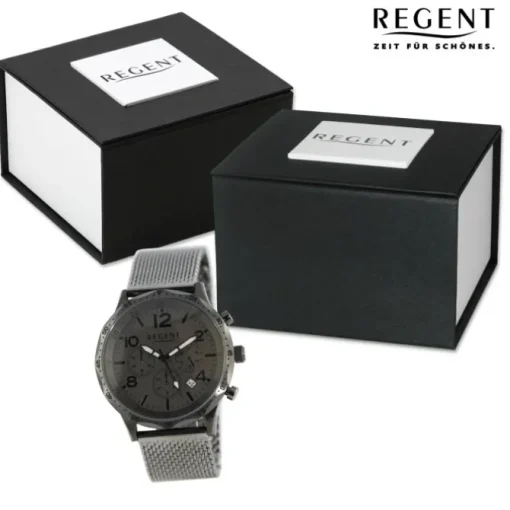 Regent Herren Armbanduhr Analog Metallarmband grau UR1151547