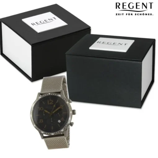 Regent Herren Armbanduhr Analog Metallarmband hellbraun UR1151548