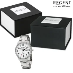 Regent Herren Armbanduhr Analog Metallarmband silber URF1279