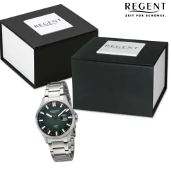 Regent Herren Armbanduhr Analog Metallarmband silber URBA793