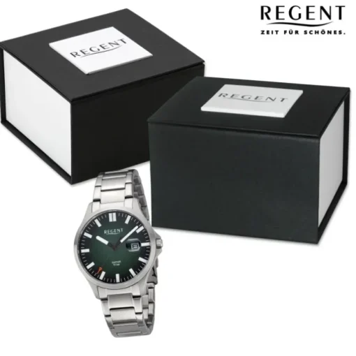 Regent Herren Armbanduhr Analog Metallarmband silber URBA793