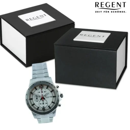 Regent Herren Armbanduhr Chronograph Metallarmband silber UR1152507