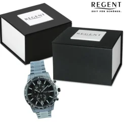 Regent Herren Armbanduhr Chronograph Metallarmband schwarz UR1152512