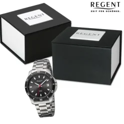 Regent Herren Armbanduhr Analog Metallarmband silber URBA755