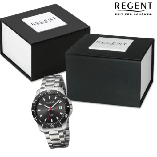 Regent Herren Armbanduhr Analog Metallarmband silber URBA755